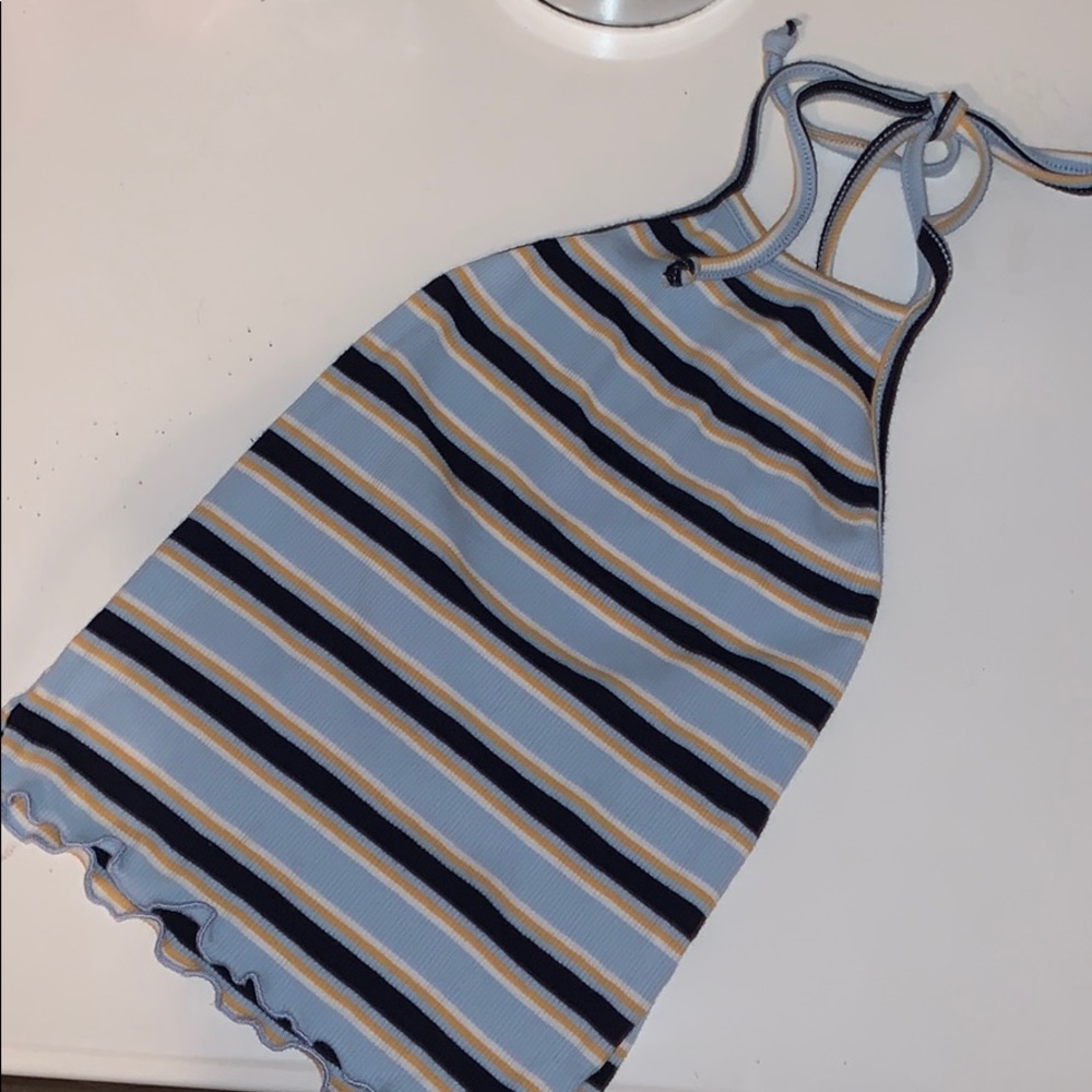 Blue Crop Top Tie Up